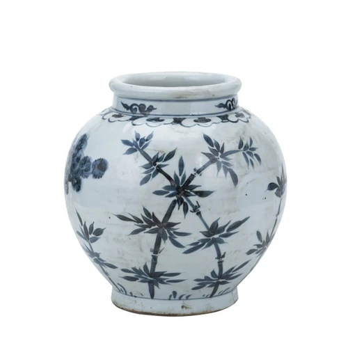 Blue And White Small Jar Pine & Bamboo
