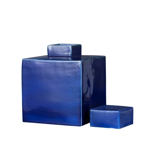Square Tea Jar  Navy Blue - 3 Sizes