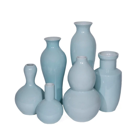 Set of 6 Assorted Vases - Icy Blue
