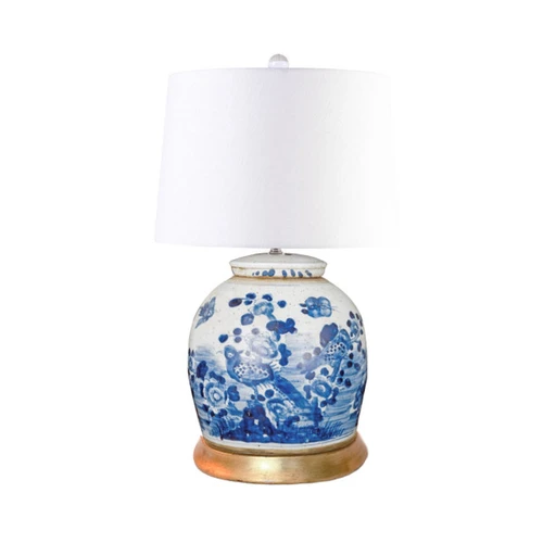 Vintage Ming Jar  Flower Bird Motif Table Lamp