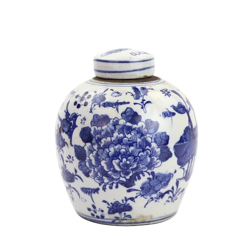 BW Tiny Lid Mini Jar Peony Lotus Motif