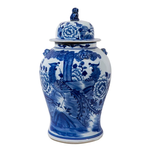 Phoenix Tree  Lion Handle Temple Jar Small