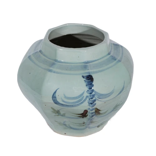 Butterfly Flower Octagonal Jar