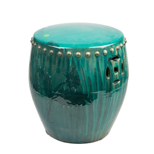 Vintage Green Large Stool Drum Nail