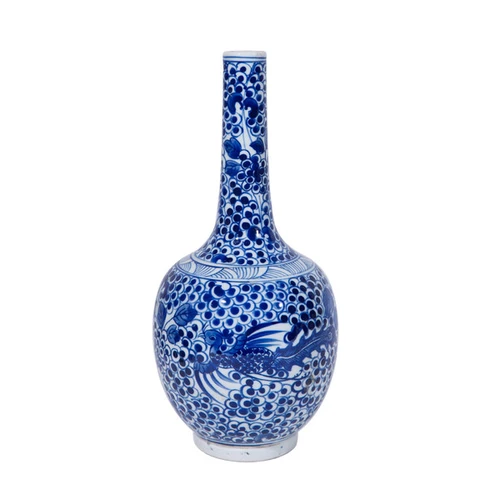 Small Vase Long Neck Phoenix Floral Motif