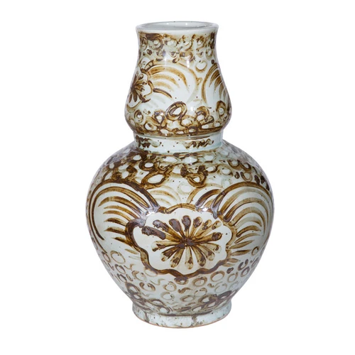 Rustic Brown Sea Flower Gourd  Vase