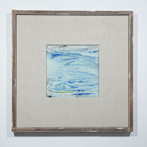 Handmade Porcelain Tile Reaction Glaze Mistic Ocean - Framed /12F02