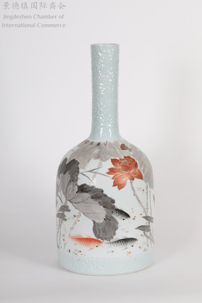 Famille Rose Vase - Harmony of Koi