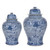 Blue & White Chain Temple Jar - 2 Sizes