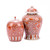 Coral Red Twisted Lotus Ginger Jar
