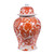 Orange Temple Jar W/ Dragon & Floral Motif