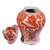 Orange Temple Jar W/ Dragon & Floral Motif