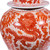 Orange Temple Jar W/ Dragon & Floral Motif