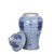 Blue And White Porcelain Double Happiness Floral Temple Jar - 2 Sizes