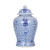 Blue And White Porcelain Double Happiness Floral Temple Jar - 2 Sizes