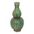 Speckled Green Hexagonal Fluted Gourd Vase