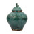 Vintage Emerald Green Porcelain Jar Lion Lid