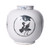 Indigo Porcelain Medallion Jar Crane Turtle Motif