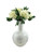 White Globular Vase With Black Feathers