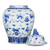 Blue & White Playing Foo Dog Porcelain Temple Jar Lion Lid XL