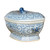 Blue & White Hex Fruit Porcelain Jar Floral Motif