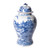 Blue & White Porcelain Temple Jar Landscape Motif