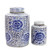 Blue And White Mini Tea Jar Peony Dots - 2 Sizes