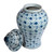 Blue & White Coin Flower Temple Jar - 2 Sizes