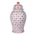 Coral Red Coin Flower Temple Jar - 2 Sizes