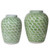 Spring Green Fish Scale Motif Porcelain Jar