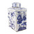 Blue And White Curved Tea Jar Pomegranate Motif