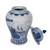 Blue And White Sail Boat Temple Jar