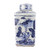 Blue And White Curved Tea Jar Lotus Motif