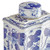 Blue And White Curved Tea Jar Lotus Motif