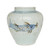 Barclay Butera Couture Blue & White ..Porcelain Fluted Open.. Top Jar Spalshing Koi