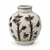 Rustic Brown Porcelain High Top Pot Flower & Bird Motif