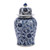 Blue & White Peacock Lotus Porcelain Temple Jar - XL