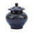 Carved Dragon Lotus Porcelain Jar Rust Charcoal