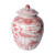 Coral Red Ginger Jar Bird Motif Large