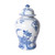 Blue & White Porcelain Magnolia Pheasant Porcelain Temple Jar