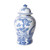 Blue & White Porcelain Magnolia Pheasant Porcelain Temple Jar
