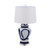 Blue and White Swirl Brushstroke Table Lamp