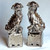 Porcelain Sitting Foo Dog Pair  Silver - 3 Sizes