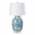 Blue & White Four Loop Handle Jar Twisted Flower Lamp