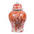 Orange Temple Jar W/ Dragon & Floral Motif