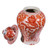 Orange Temple Jar W/ Dragon & Floral Motif