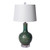Speckled Green Globular Vase Lamp