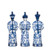 Blue And White Qing Emperors of 3 Generations Large - Set