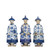 Blue And White Sitting Qing Emperors of 3 Generations - Set Small