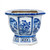 Blue And White Porcelain Octagonal Planter Floral Bird Motif